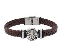 HUIANGLIYG Pulsera de Cuero Trenzado con Diseño de Árbol de La Vida para Hombre, Hecha A Mano, con Cierre, Estilo Vikingo Vintage, Ideal Como Regalo de Cumpleaños O para El Día del Padre, Color