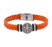 HUIANGLIYG Pulsera de Cuero Trenzado con Diseño de Árbol de La Vida para Hombre, Hecha A Mano, con Cierre, Estilo Vikingo Vintage, Ideal Como Regalo de Cumpleaños O para El Día del Padre, Color
