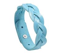 HUIANGLIYG Pulsera De Cuero Trenzado Estilo Punk Rock Para Hombre, Hecha A Mano, Deportiva, Ancha, Vintage, Sencilla, Talla Ajustable, Azul, 22 Cm