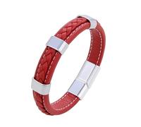 HUIANGLIYG Pulsera de Cuero Trenzado para Hombre con detalles en Negro/Oro/Plata, Brazalete Magnética Ajustable con Cierre Magnético y Pulsera Hecha A Mano, Joyería Formal Casual Clásica para É