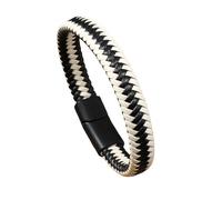 HUIANGLIYG Pulsera de Cuero Trenzado para Hombre, Hecha A Mano, con Cierre Magnético. Un Regalo Ideal para Papá de Parte de Su Hijo O Hija. Joyería Elegante E Informal para Hombre, Perfecta para