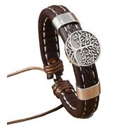 HUIANGLIYG Pulsera de Cuero Vintage con Árbol Genealógico para Hombre, Hecha A Mano, Trenzada, Ajustable, Estilo Retro, Brazalete Informal, Regalo Único y considerado para Papá, Esposo O Hijo, C