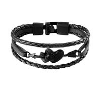 HUIANGLIYG Pulsera De Cuero Vintage Con Flecha Sigue Tu Corazón Para Hombre Y Mujer, Pulsera De Amistad Con Infinito Amor Para Siempre, Para Navidad Y Año Nuevo, Color 1, 21 Cm