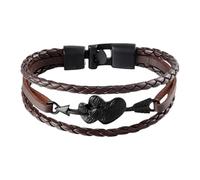 HUIANGLIYG Pulsera De Cuero Vintage Con Flecha Sigue Tu Corazón Para Hombre Y Mujer, Pulsera De Amistad Con Infinito Amor Para Siempre, Para Navidad Y Año Nuevo, Color 2, 19 Cm