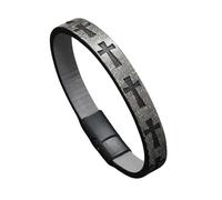 HUIANGLIYG Pulsera de Fe Masculina Pulsera de Cuero con Cruz para Hombres Brazalete de Cuero con Cruz Estampada y Brazalete Trenzado Hecho A Mano con Cierre Magnético Regalo Religioso Único para Él