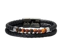 HUIANGLIYG Pulsera De Protección De Ojo De Tigre Para Hombre, De Mamá, Brazalete Con Cuentas De Piedra Natural, Pulsera Unisex Con Grabado Te Amo Para Siempre, Joyería, Regalo Para Hombre, 21 Cm