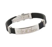 HUIANGLIYG Pulsera De Silicona Con El Signo Zodiacal De La Constelación, Unisex, Minimalista, Hecha A Mano. Como Regalo Para Parejas, Mejores Amigos O Amigas. Diseño Libra, Color Negro, 21 Cm.