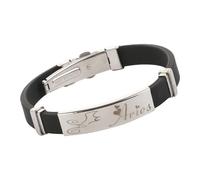 HUIANGLIYG Pulsera De Silicona Con El Signo Zodiacal De La Constelación, Unisex, Minimalista, Hecha A Mano. Como Regalo Para Parejas, Mejores Amigos O Amigas. Diseño De Aries En Color Negro, 21 Cm.