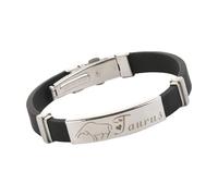 HUIANGLIYG Pulsera De Silicona Con El Signo Zodiacal De Tauro, Unisex, Minimalista, Hecha A Mano, Para Parejas, Mejores Amigos Y Amigas. Color Negro. 21 Cm.