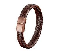 HUIANGLIYG Pulsera Hombre,Pulsera Trenzada de Cuero Genuino para Hombre, Clásica, Hecha A Mano, Marrón, con Cierre Magnético, Estilo Punk Retro, Ideal Como Regalo para Marido, Hijo O Padre, con H