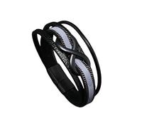 HUIANGLIYG Pulsera Infinita de Cuero Bicolor para Hombre, Pulsera Trenzada Multicapa con Cierre Magnético, Brazalete de Dijes con Símbolo Infinito, Joyería Casual Vintage Regalo para Él, Azul 21Cm