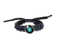 HUIANGLIYG Pulseras de Cuerda Trenzada Ajustables Hechas A Mano con 12 constelaciones de Cielo Estrellado, Estilo Retro Punk, constelación del Zodiaco, Regalo de Joyería para Mujeres y Hombres, Co