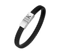 HUIANGLIYG Pulseras de Cuero con Iniciales para Hombre, Ajustables, Hechas A Mano, Tejidas con Cierre Magnético, Apilables, con Letras de La A A La Z Grabadas, Regalo para Esposo, Padre, Hijo, Letr