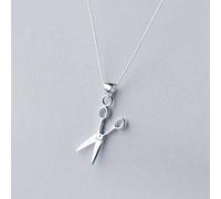 Huianpen Collar de Plata S925, Collar de Tijeras con Personalidad de la Moda Coreana Femenina, Colgante Literario de Cadena de Clavícula CortaColgante sin cadena, Plata 925