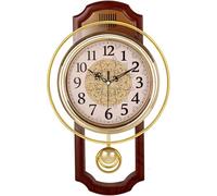 Huianpen Europeo Reloj de Pared,Silencioso sin Ruidos Creativo Sala de Estar Dormitorio Retro Swing Cuarzo Reloj de Pared-C 43 * 27cm