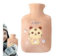 huiba Bolsa de agua caliente reutilizable para botella de agua con funda de felpa lavable - Pack de agua caliente multifuncional impermeable para el hogar y la oficina, compresa caliente y fría