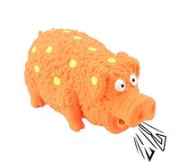 huiba Juguete para perros de cerdo chirriante, varilla de cepillo de dientes indestructible para perros, juguete para perros con chirrido de goma duradera, juguete interactivo