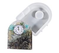 huiba Molde de péndulo para reloj de mesa vertical de bricolaje, moldes de resina para relojes de mesa con accesorios para movimiento 'Reloj | Decoración del salón adornos molde
