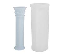 huiba Moldes para velas de columna romana, moldes de silicona para pilares antiguos Moldes para velas cilíndricas en forma de tiras - Molde de rayas circulares de columna para velas de cena de boda