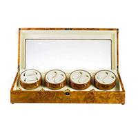 HUIBBGO Caja de exhibición para 8 Relojes automáticos, Estuche para enrollador de Relojes automáticos, Estuches para Relojes, Estuche de Almacenamiento para enrolladores de Relojes amarill