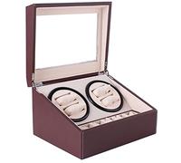 HUIBBGO Caja de exhibición para enrollar Relojes, Caja giratoria de Cuero para 4+6 Relojes, con cojín de Felpa, para Relojes automáticos de Hombre y Mujer.