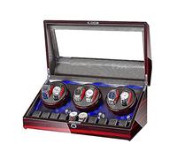 HUIBBGO Caja enrolladora automática para 6+10 Relojes, Caja de Almacenamiento con Acabado de Pintura Piano, iluminación integrada para Relojes de Hombre y Mujer de Alta Gama, BA