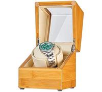 HUIBBGO Caja enrolladora de Relojes automática de Madera de bambú con Adaptador de Almohada Flexible y Suave y Motor silencioso a Pilas.