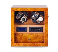 HUIBBGO Caja para Dar Cuerda a los Relojes, Estuche para Dar Cuerda a los Relojes, Lujosa Pintura de Piano, 4 Relojes + 5 Posiciones de Almacenamiento, Caja de Cuerda automática con Pantal