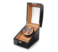 HUIBBGO Caja para Relojes con Mecanismo automático Doble, Motor silencioso, 5 Modos de rotación, Capacidad para 2 Relojes de Hombre/Mujer y 3 Compartimentos de Almacenamiento.