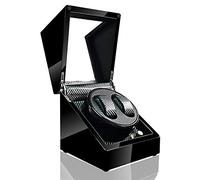 HUIBBGO Cajas para Relojes con Mecanismo automático Doble, iluminación, 5 Modos de rotación y función de Parada automática con Tapa Abierta.