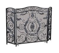 HUIBBGO Chimeneas, Chimenea Pantalla para Chimenea Pantalla para Chimenea Pantalla antichispas Pantalla de Hierro Forjado Pantalla de Chimenea de Malla metálica Protección contra