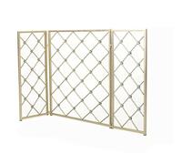 HUIBBGO Chimeneas, Chimenea Pantalla para Chimenea Pantalla Plegable para Chimenea Pantalla antichispas Hierro Forjado 3 Paneles Pantalla para Chimenea Valla Interior Accesorios