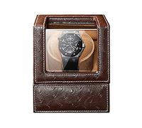 HUIBBGO Enrollador automático de Relojes, Caja enrolladora automática para un Solo Reloj, 5 Modos de rotación, Fuente de alimentación, cojín Flexible para Reloj, Piel con Estampado de Aves