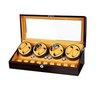 HUIBBGO Estuche automático de Lujo para Relojes con 8 Posiciones de Cuerda, 9 Compartimentos de Almacenamiento, Carcasa de Madera, Acabado en Pintura Piano, cojín de Piel sintética y Caja