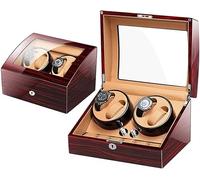 HUIBBGO Estuche de Madera para Guardar y enrollar Relojes automáticamente, con 4 Compartimentos para Relojes y 6 Espacios de Almacenamiento. Regalo Ideal para Las Fiestas.