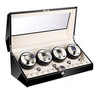 HUIBBGO Estuche enrollador de Relojes automático de Cuerda automática con 8+12 Compartimentos de Cuero. Caja enrolladora para Todos los Relojes mecánicos automáticos con Motor si
