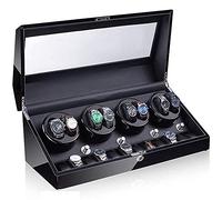 HUIBBGO Estuche enrollador de Relojes automático de Cuerda automática con 8+12 Compartimentos de Cuero. Caja enrolladora para Todos los Relojes mecánicos automáticos con Motor si