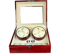 HUIBBGO Estuche para Guardar y exhibir Relojes automáticos 4+6 con 5 Modos de rotación, Hecho a Mano en Rojo y Beige.