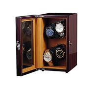HUIBBGO Estuche para Relojes con Tapa, Estuche automático para 4 Relojes, Caja de Madera para coleccionistas, Caja giratoria con 5 Modos de rotación.