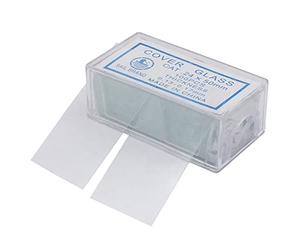 HUIBBGO Kit de Accesorios para microscopio, 100 Piezas, cubreobjetos de 24 x 50 mm, portaobjetos de Vidrio en Blanco de 0,13 a 0,17 mm de Grosor, con Caja.