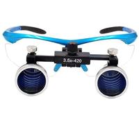 HUIBBGO Lupa, lupas dentales 3.5X, Gafas quirúrgicas para médico con luz LED, Gafas binoculares con Lupa para Dentista con práctico Estuche de Transporte, Color Azul.