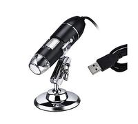 HUIBBGO Microscopio Digital con cámara de Aumento, 8 LED, Soporte, Lupa de inspección portátil, Enfoque Grueso y Fino.