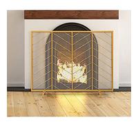 HUIBBGO Pantalla de Chimenea Fire Guard Dorada, Malla metálica de Alta Densidad, Valla de Hierro Forjado Macizo para Uso en Exteriores e Interiores.