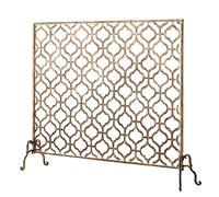 HUIBBGO Pantalla para Chimenea Fire Guard de 76 cm de Alto, Malla metálica de Alta Densidad, Valla de Hierro Forjado Macizo para Uso en Exteriores e Interiores, Color Dorado