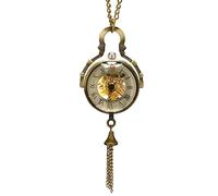 HUIBBGO Reloj de Bolsillo con Cadena Reloj de Bolsillo Bola de Cristal Transparente Colgante mecánico Reloj de Bolsillo Cadena Nuevo para Hombre,