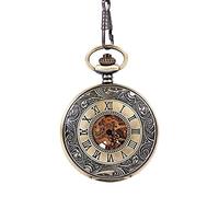 HUIBBGO Reloj de bolsillo con cadena, reloj de bolsillo clásico tallado de encaje, reloj de bolsillo europeo y americano, reloj de bolsillo retro romano antiguo, reloj de bolsillo de cuarzo grabado