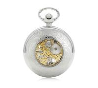 HUIBBGO Reloj de bolsillo con cadena, reloj de bolsillo para hombres y mujeres, reloj de bolsillo clásico retro único, hueco árabe, digital, reloj de bolsillo mecánico, reloj de bolsillo clásico