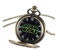 HUIBBGO Reloj de bolsillo con cadena, reloj de bolsillo plateado/bronce/negro, números arábigos romanos de cuarzo, reloj de bolsillo con colgante antiguo para hombres y mujeres con collar, cadena de