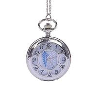 HUIBBGO Reloj de bolsillo con cadena, reloj de bolsillo plateado con logotipo de tótem hueco, reloj de bolsillo retro para hombres y mujeres, reloj de bolsillo de tótem de alivio de moda, reloj de