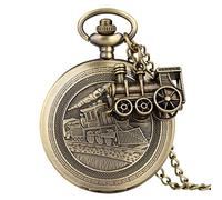 HUIBBGO Reloj de bolsillo vintage para hombre y mujer, reloj de bolsillo grande con colgante de cuarzo antiguo, reloj de pared + pequeños accesorios con cadena de aleación, un regalo de cumpleaños